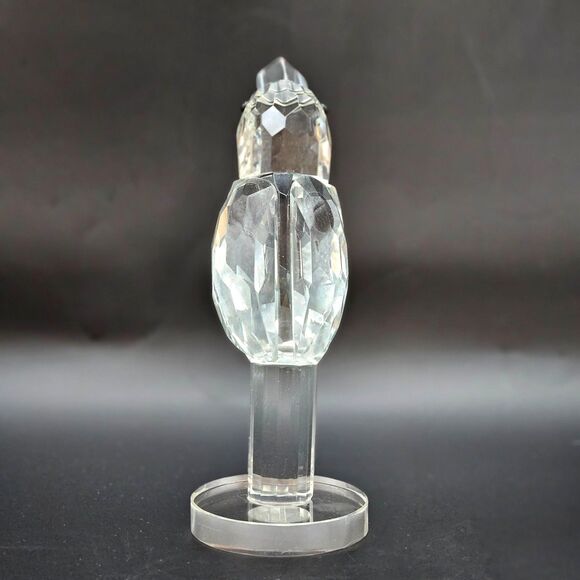 Crystal Clear Glass Bird Toucan Parrot Figurine Paperweight Facet Cuts Vintage - Picture 4 of 12
